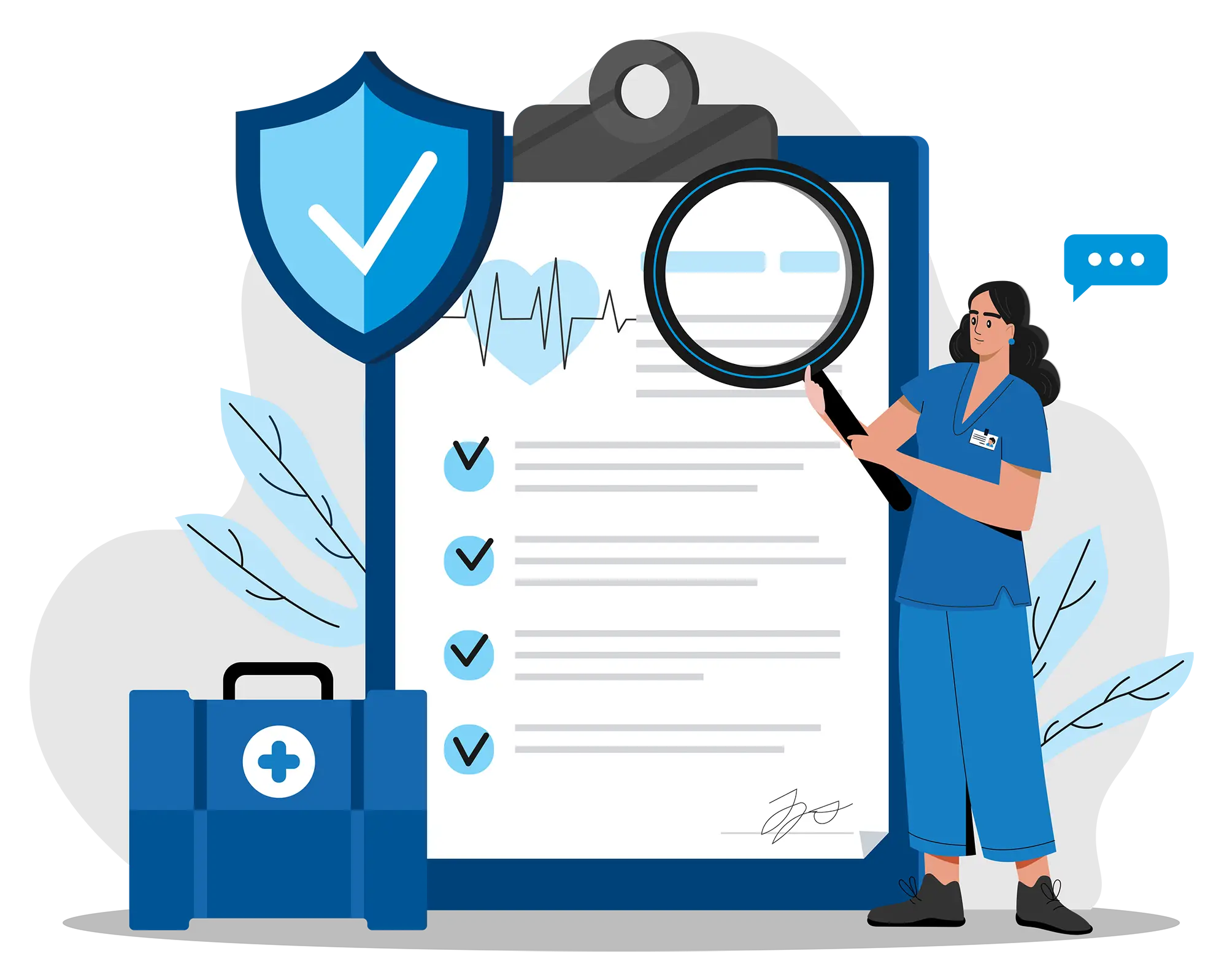 vector image of a female and male nurse