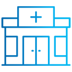 icon of a small hospital clinic
